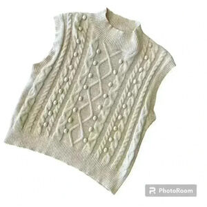 Debut Academia Preppy Mock Neck Argyle Knit Sweater Vest Size Small